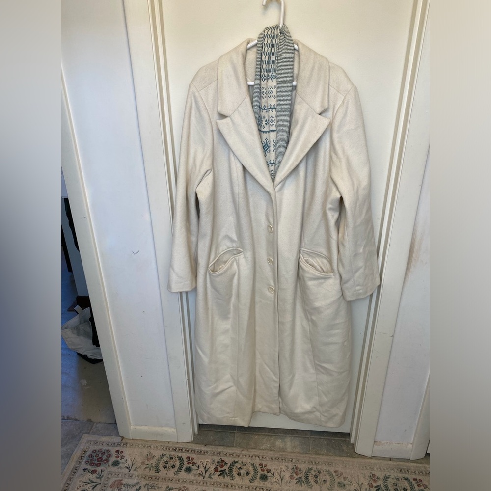 Winter White Wool Long Coat
